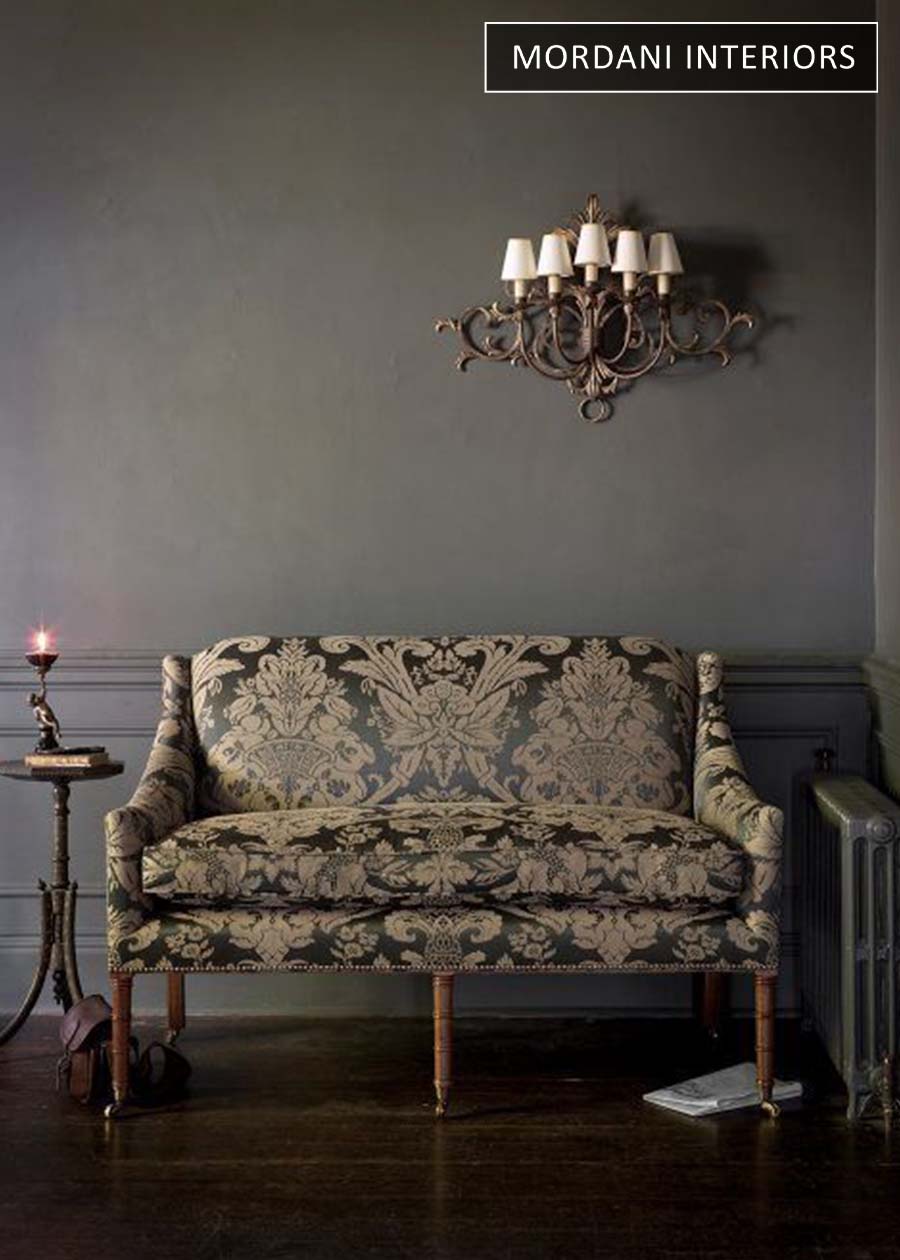 Brown Jacquard Damask Upholstery